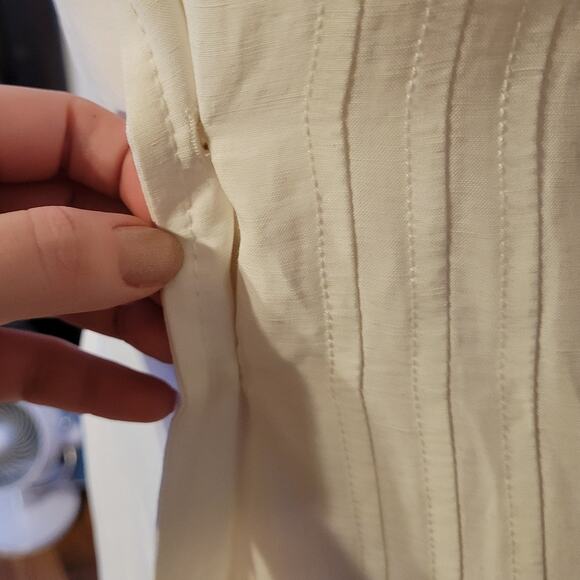 Zara, S | Wrap Midi White T Shirt Dress Linen Blend - Picture 7 of 8